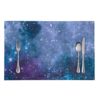 Blue Cloud Starfield Galaxy Space Print Placemat