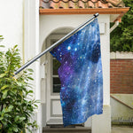 Blue Cloud Starfield Galaxy Space Print Polyester Flag