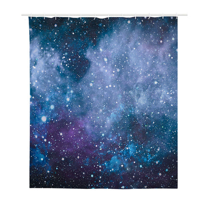 Blue Cloud Starfield Galaxy Space Print Polyester Shower Curtain