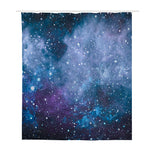 Blue Cloud Starfield Galaxy Space Print Polyester Shower Curtain