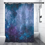 Blue Cloud Starfield Galaxy Space Print Premium Shower Curtain