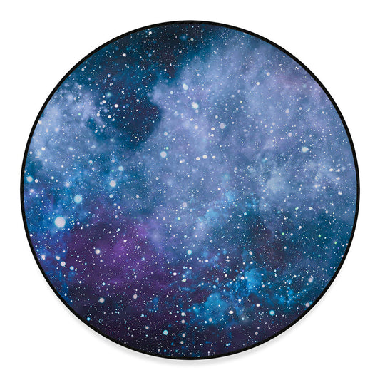 Blue Cloud Starfield Galaxy Space Print Round Floor Mat