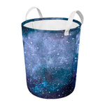 Blue Cloud Starfield Galaxy Space Print Round Laundry Basket