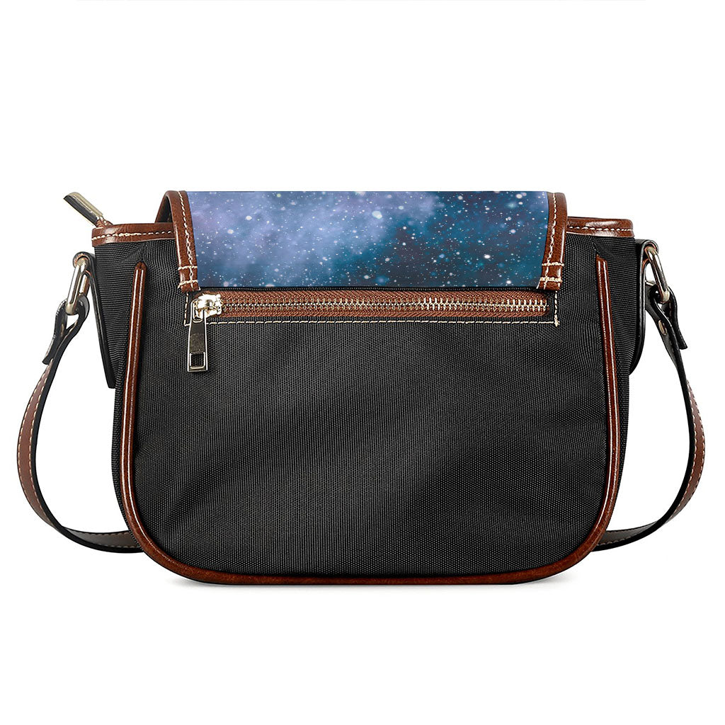 Blue Cloud Starfield Galaxy Space Print Saddle Bag