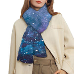 Blue Cloud Starfield Galaxy Space Print Scarf