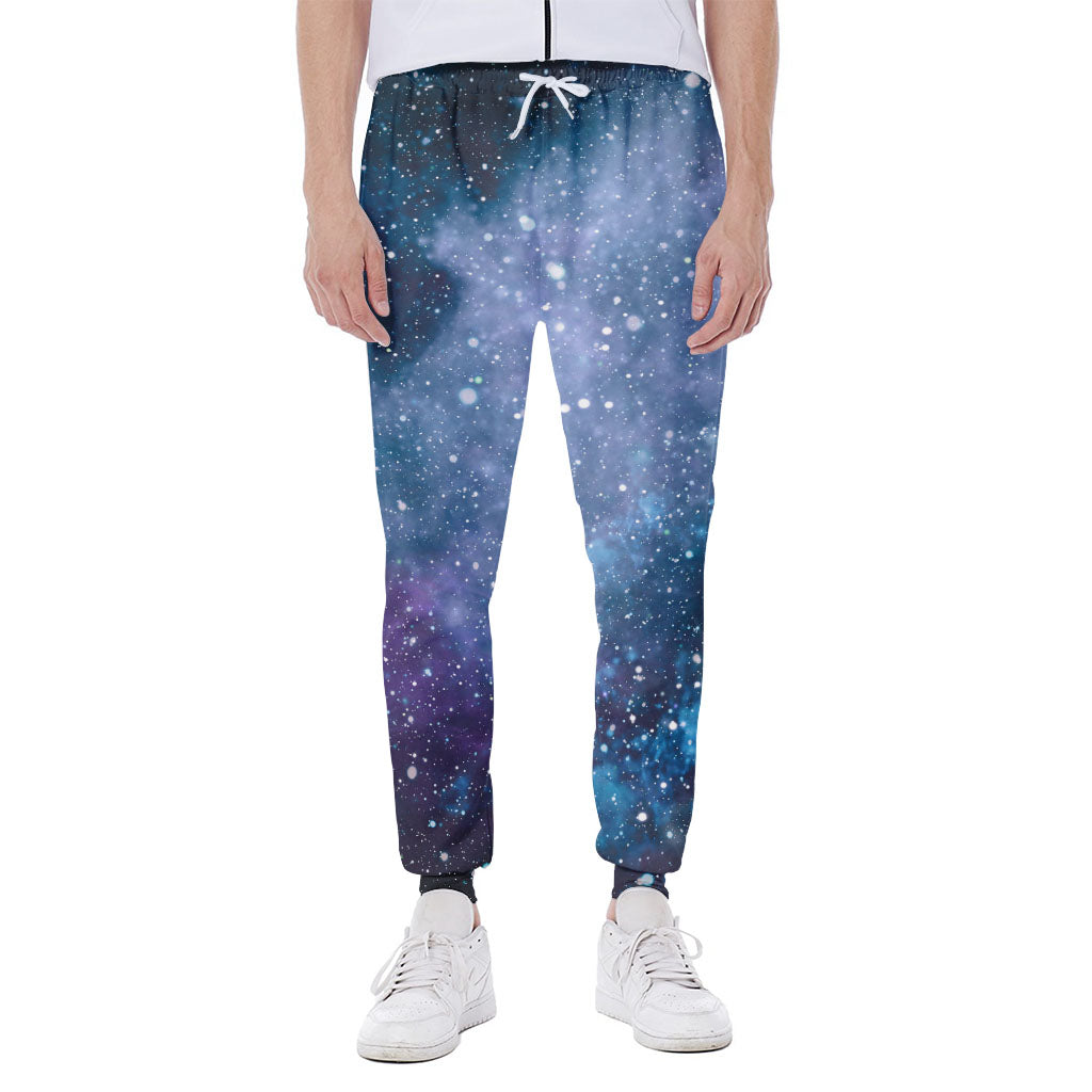 Blue Cloud Starfield Galaxy Space Print Scuba Joggers