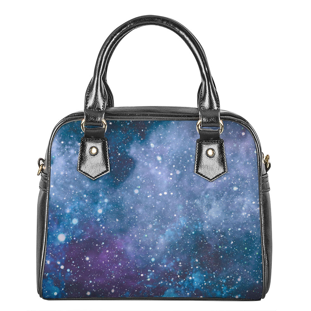 Blue Cloud Starfield Galaxy Space Print Shoulder Handbag