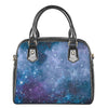 Blue Cloud Starfield Galaxy Space Print Shoulder Handbag