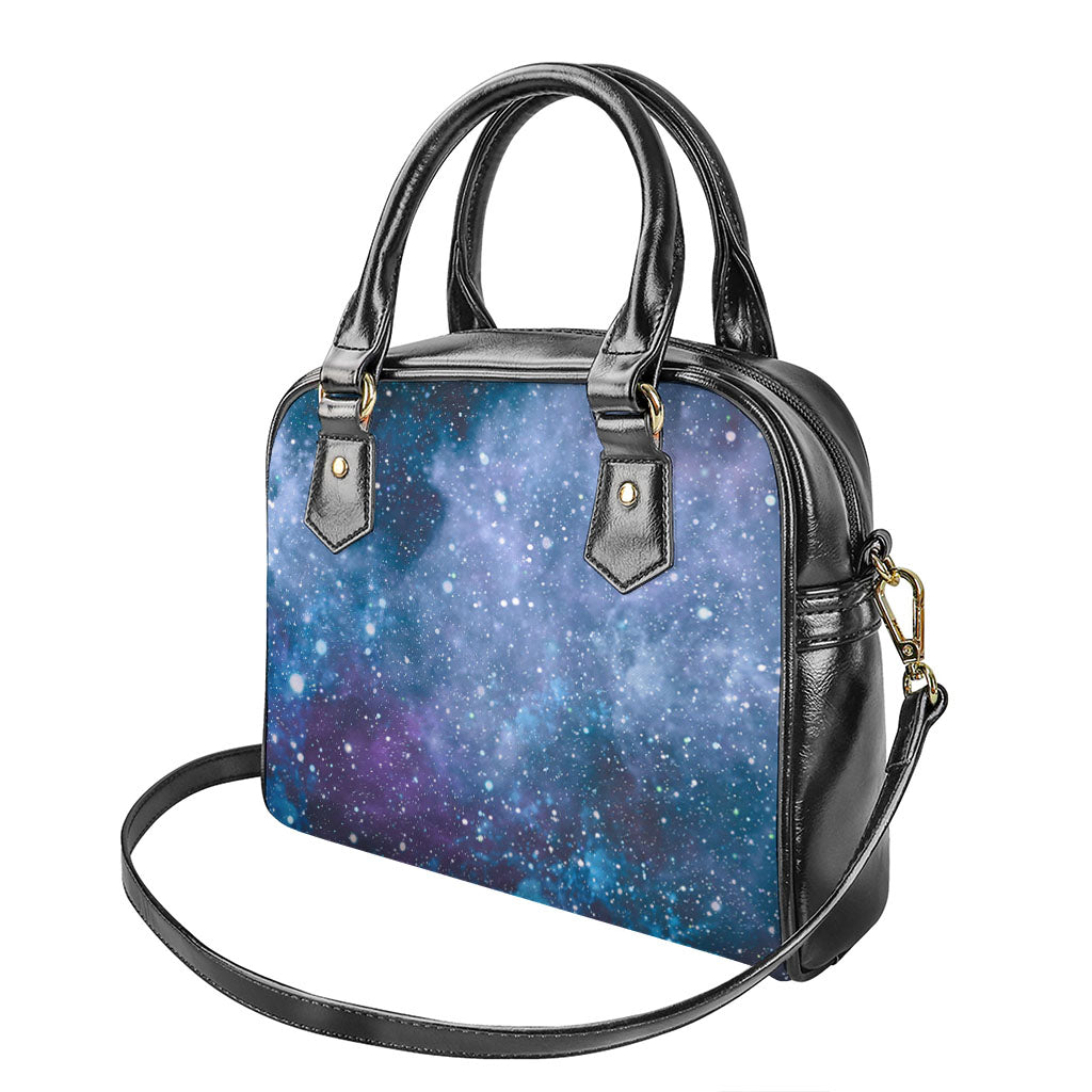 Blue Cloud Starfield Galaxy Space Print Shoulder Handbag