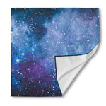 Blue Cloud Starfield Galaxy Space Print Silk Bandana