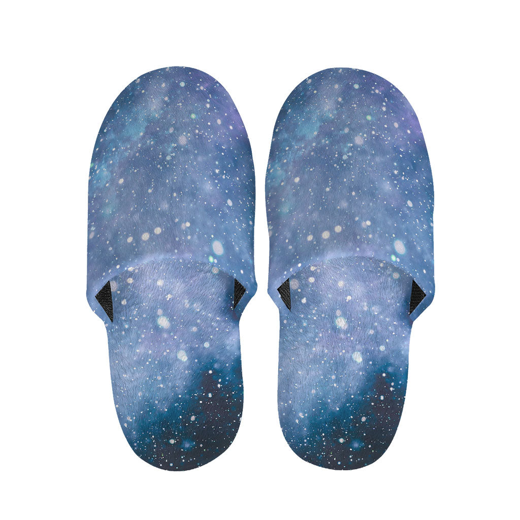 Blue Cloud Starfield Galaxy Space Print Slippers