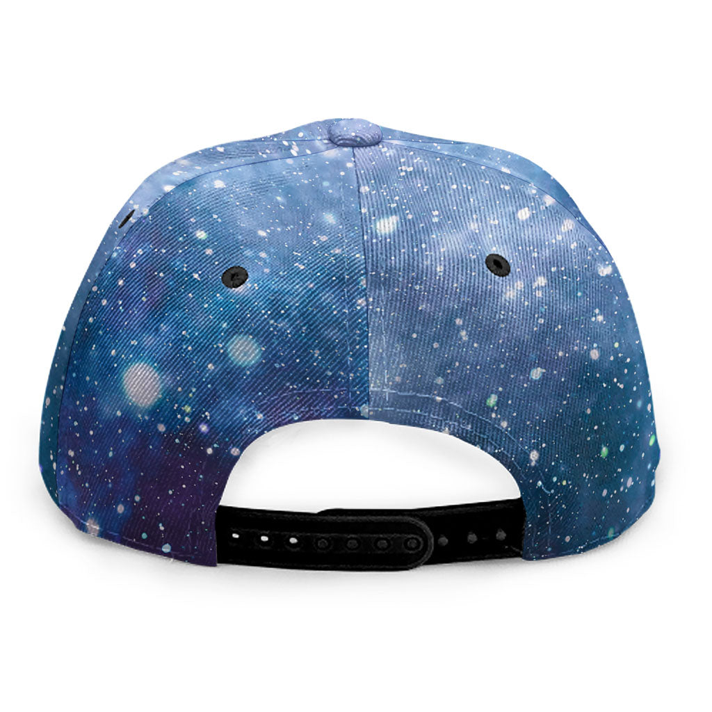 Blue Cloud Starfield Galaxy Space Print Snapback Cap