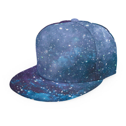 Blue Cloud Starfield Galaxy Space Print Snapback Cap