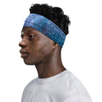 Blue Cloud Starfield Galaxy Space Print Sports Headband