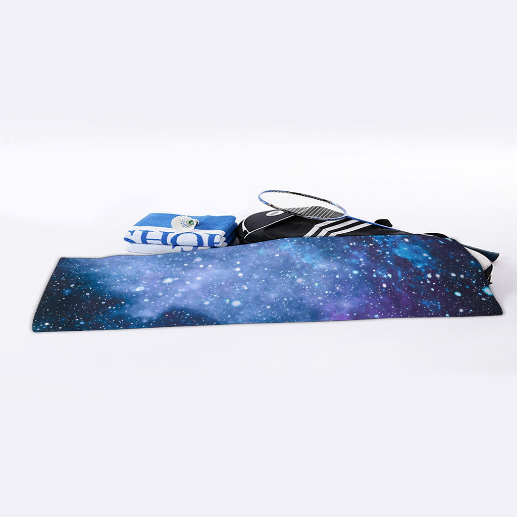 Blue Cloud Starfield Galaxy Space Print Sports Towel