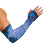 Blue Cloud Starfield Galaxy Space Print Sun Protection Arm Sleeves