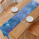 Blue Cloud Starfield Galaxy Space Print Table Runner
