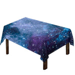 Blue Cloud Starfield Galaxy Space Print Tablecloth