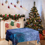 Blue Cloud Starfield Galaxy Space Print Tablecloth