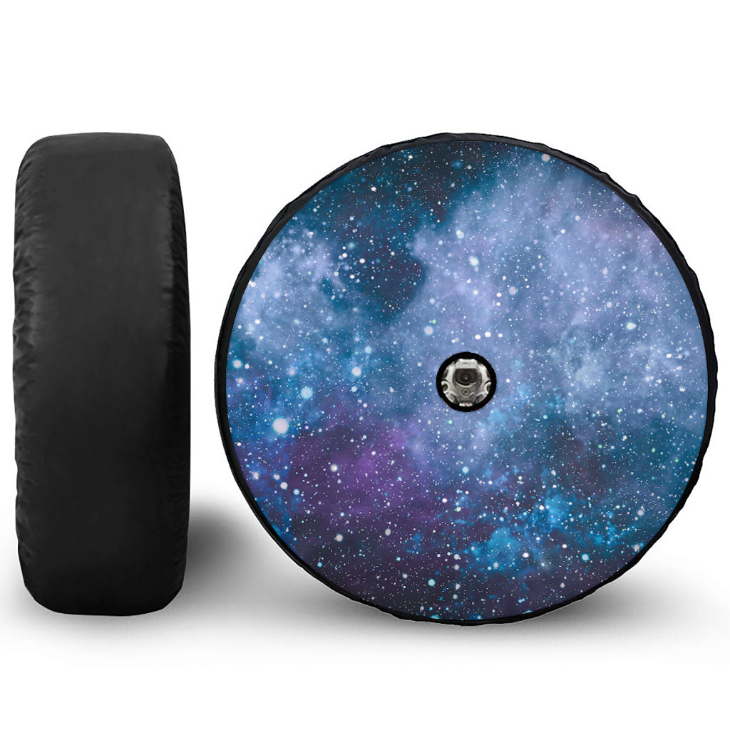Blue Cloud Starfield Galaxy Space Print Tire Cover With Camera Hole