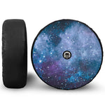 Blue Cloud Starfield Galaxy Space Print Tire Cover With Camera Hole