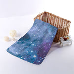 Blue Cloud Starfield Galaxy Space Print Towel