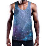 Blue Cloud Starfield Galaxy Space Print Training Tank Top