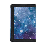 Blue Cloud Starfield Galaxy Space Print Trifold Wallet