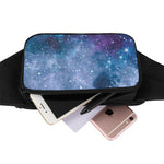 Blue Cloud Starfield Galaxy Space Print Waist Bag