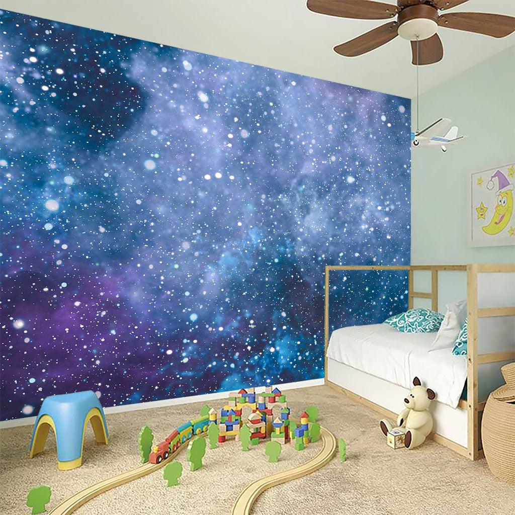 Blue Cloud Starfield Galaxy Space Print Wall Sticker