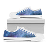 Blue Cloud Starfield Galaxy Space Print White Low Top Sneakers