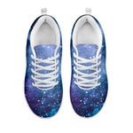Blue Cloud Starfield Galaxy Space Print White Running Shoes