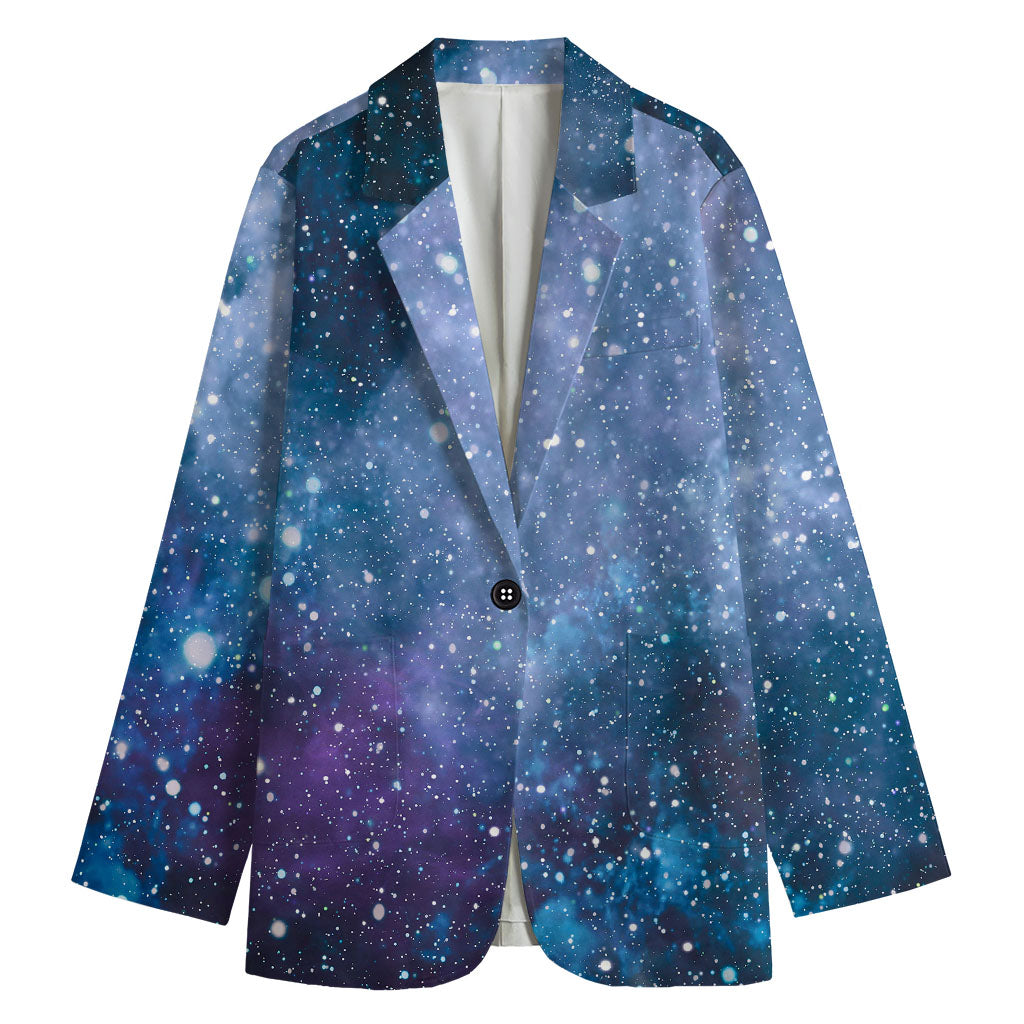 Blue Cloud Starfield Galaxy Space Print Women's Blazer