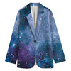 Blue Cloud Starfield Galaxy Space Print Women's Blazer