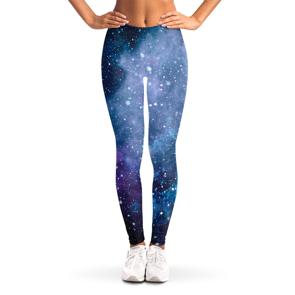 Blue Cloud Starfield Galaxy Space Print Women's Leggings