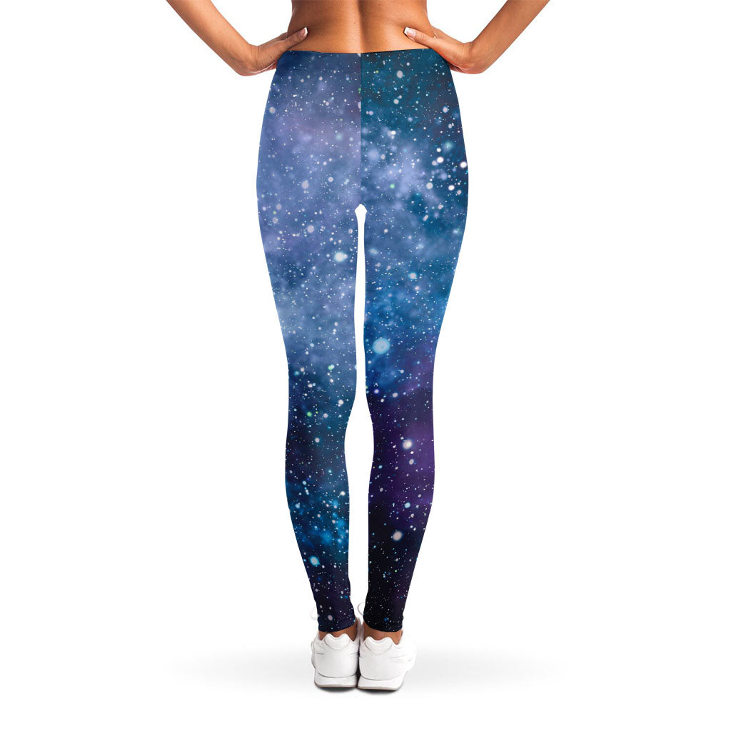 Blue Cloud Starfield Galaxy Space Print Women's Leggings