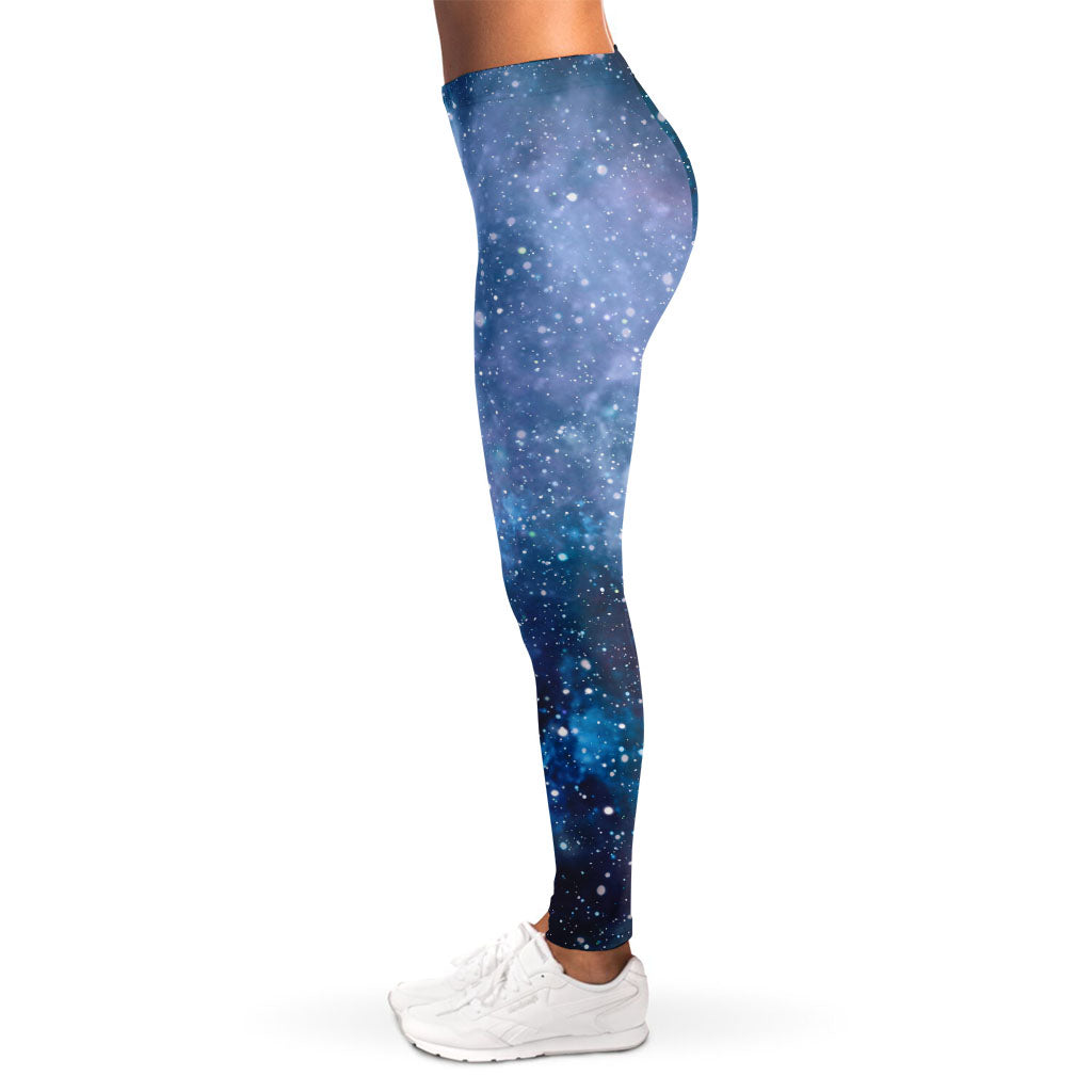 Blue Cloud Starfield Galaxy Space Print Women's Leggings
