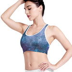 Blue Cloud Starfield Galaxy Space Print Women's Sports Bra