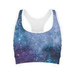 Blue Cloud Starfield Galaxy Space Print Women's Sports Bra