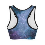 Blue Cloud Starfield Galaxy Space Print Women's Sports Bra