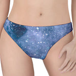 Blue Cloud Starfield Galaxy Space Print Women's Thong