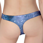 Blue Cloud Starfield Galaxy Space Print Women's Thong