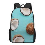 Blue Coconut Pattern Print 17 Inch Backpack