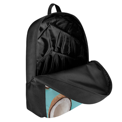 Blue Coconut Pattern Print 17 Inch Backpack