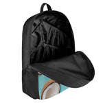 Blue Coconut Pattern Print 17 Inch Backpack