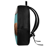 Blue Coconut Pattern Print 17 Inch Backpack