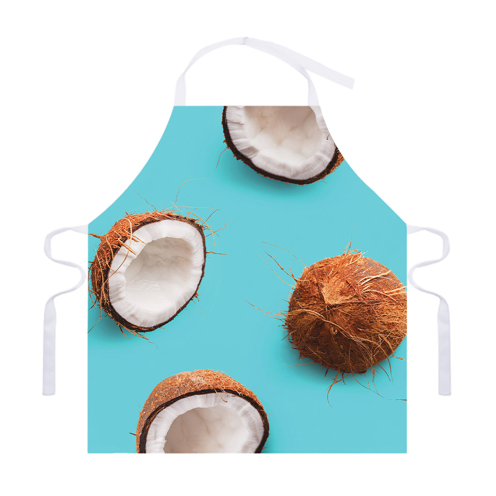 Blue Coconut Pattern Print Adjustable Apron