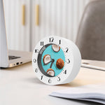 Blue Coconut Pattern Print Alarm Clock