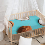 Blue Coconut Pattern Print Baby Crib Sheet