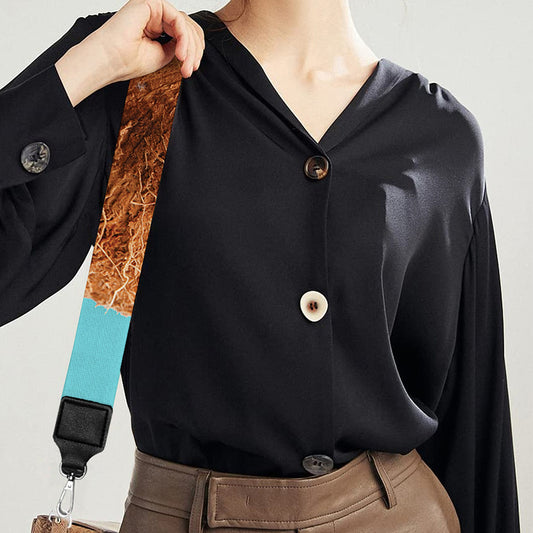 Blue Coconut Pattern Print Bag Strap